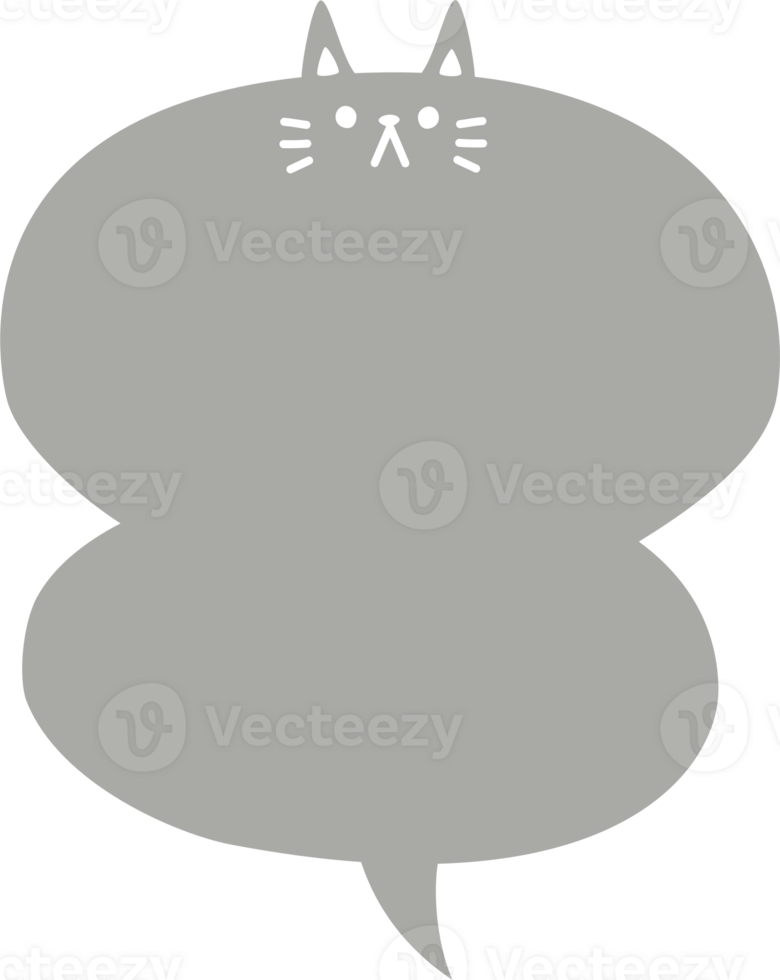 collection set of minimal doodle hand draw animal pet cat speech bubble balloon, think speak talk text box banner png