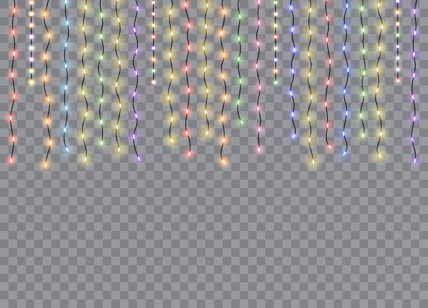 Christmas lights. Garlands decorations. Xmas glowing lights effects. vector