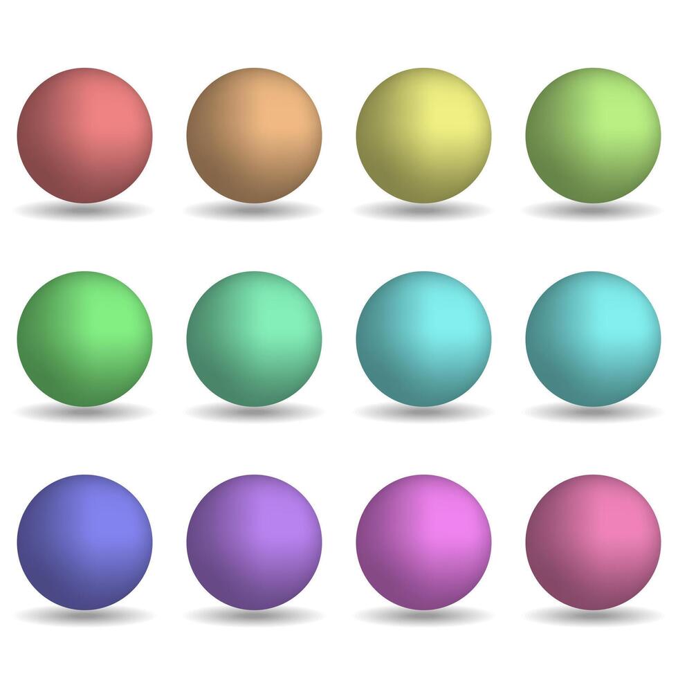 Set of colored spheres. Illustration. Isolated on white background. vector