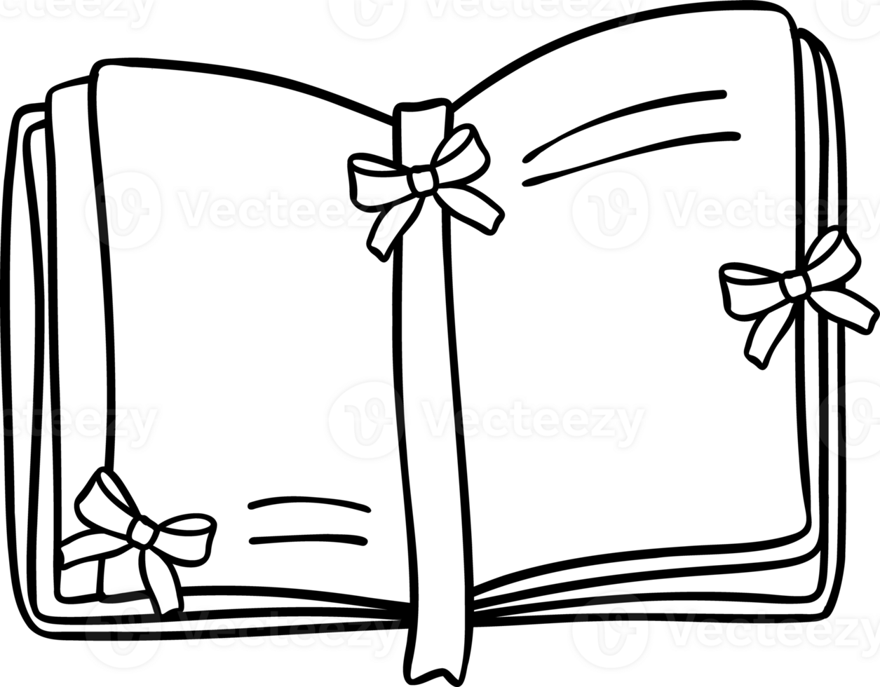 Coquette Girly book open school supplies png