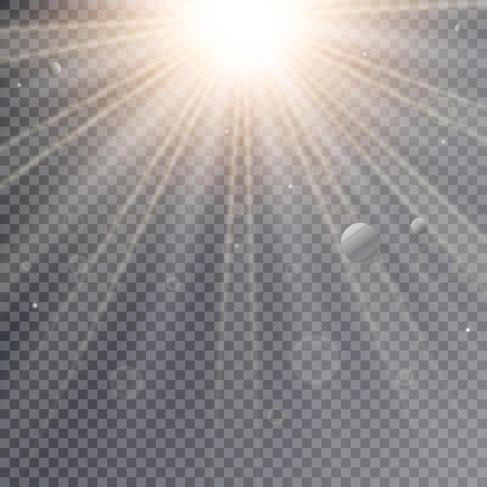 Light flare special effect with rays of light. vector