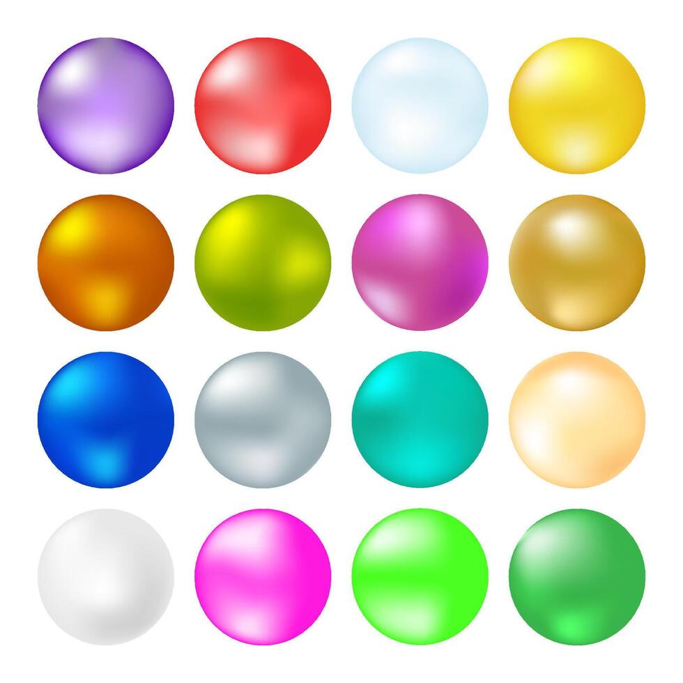 Set of multicolored balls on a white background vector