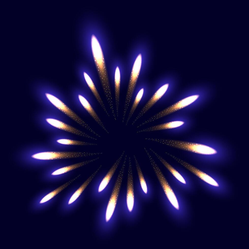 Fireworks on dark blue background. vector