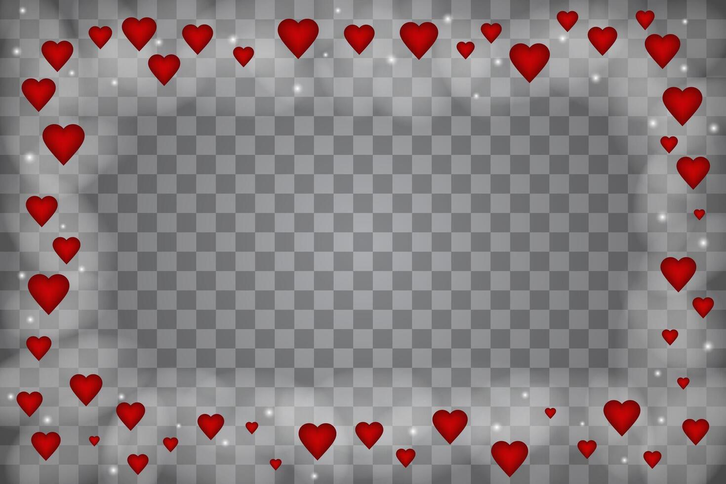 Valentine's Day background with red hearts. vector