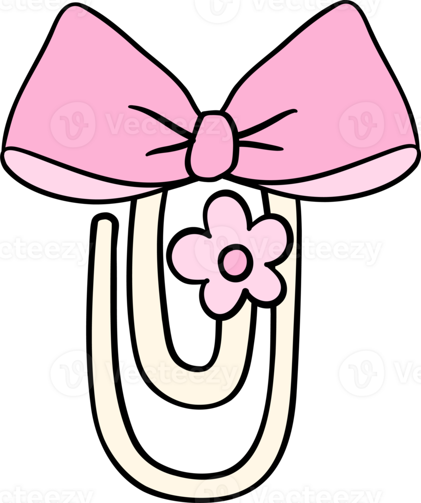 Coquette Girly pink paperclip School supplies png