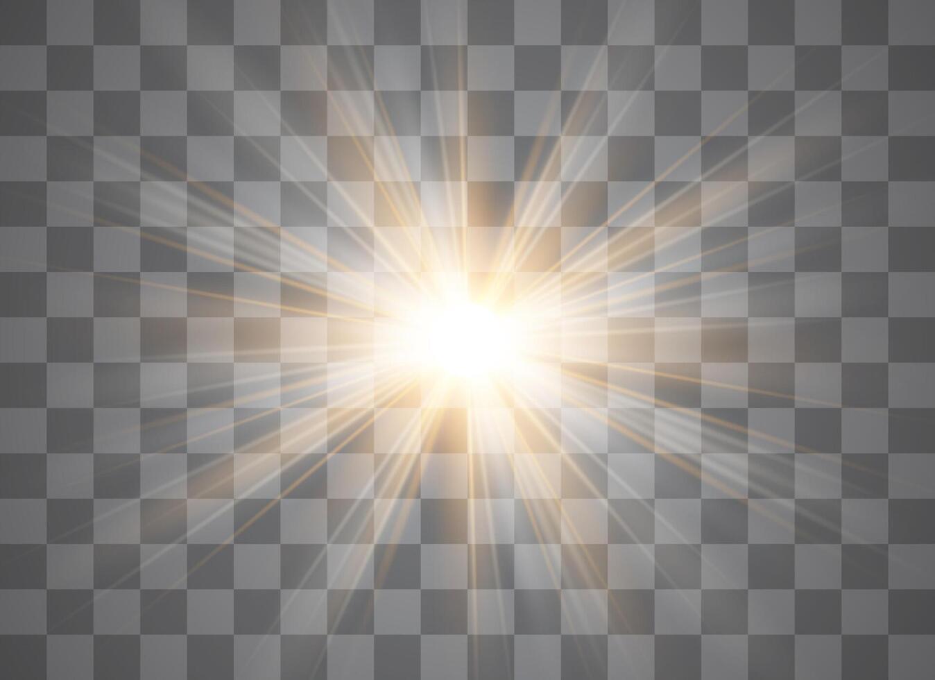 Light flare special effect with rays of light and magic sparkles. vector