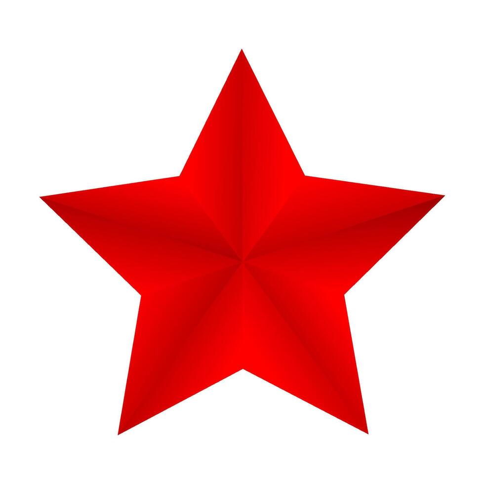 Red star icon on white background. vector