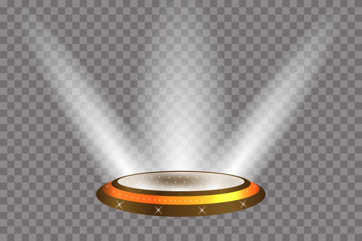 Empty Illuminated Round Podium for Award Ceremony Illustration. vector