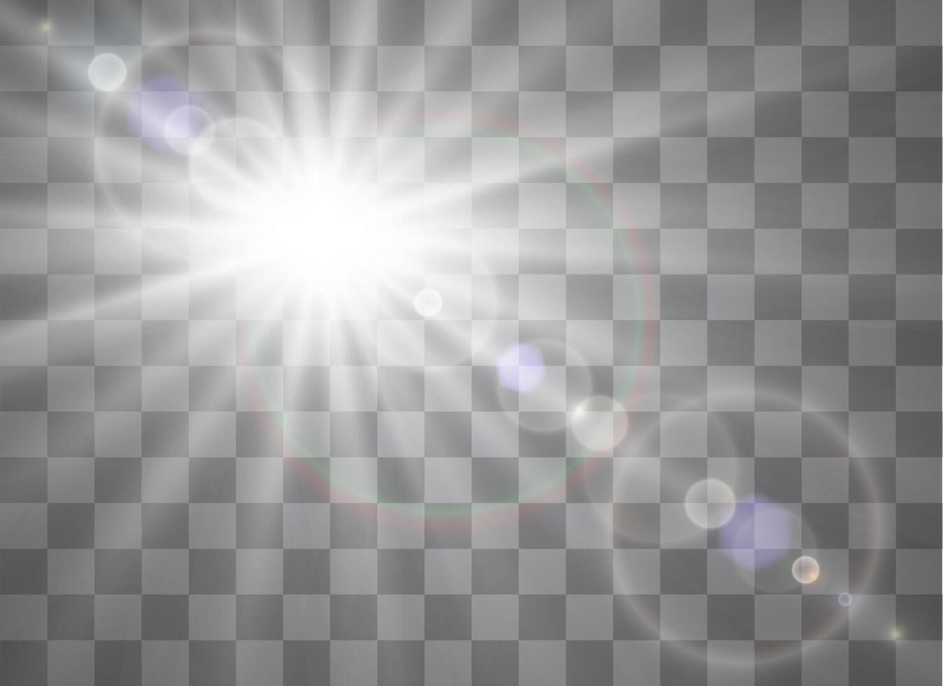 Light flare special effect with rays of light. vector