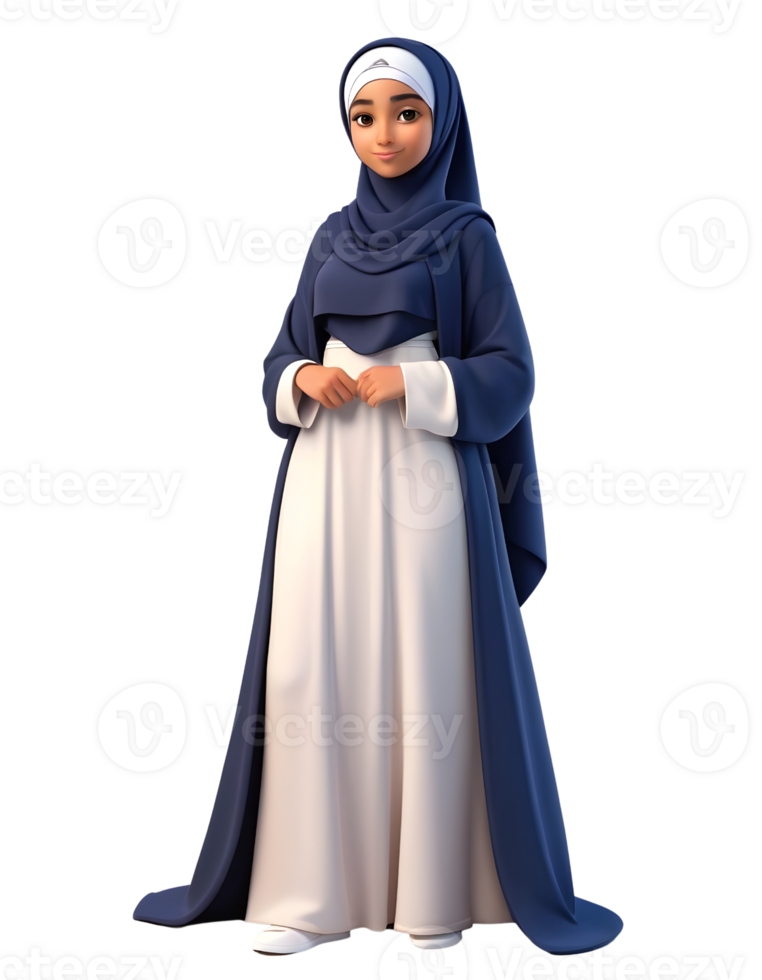 A cartoon woman in a hijab png