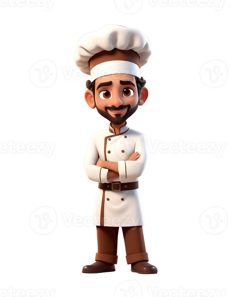 A cartoon chef with a beard and mustache png
