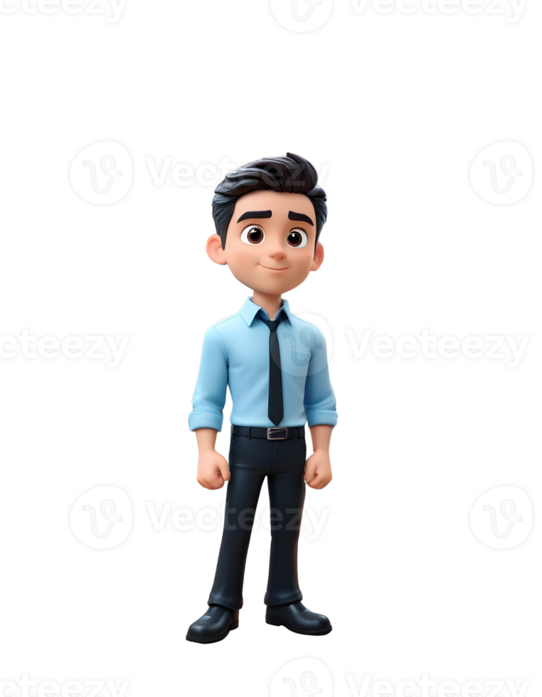 A cartoon character of a man in a blue shirt and tie png