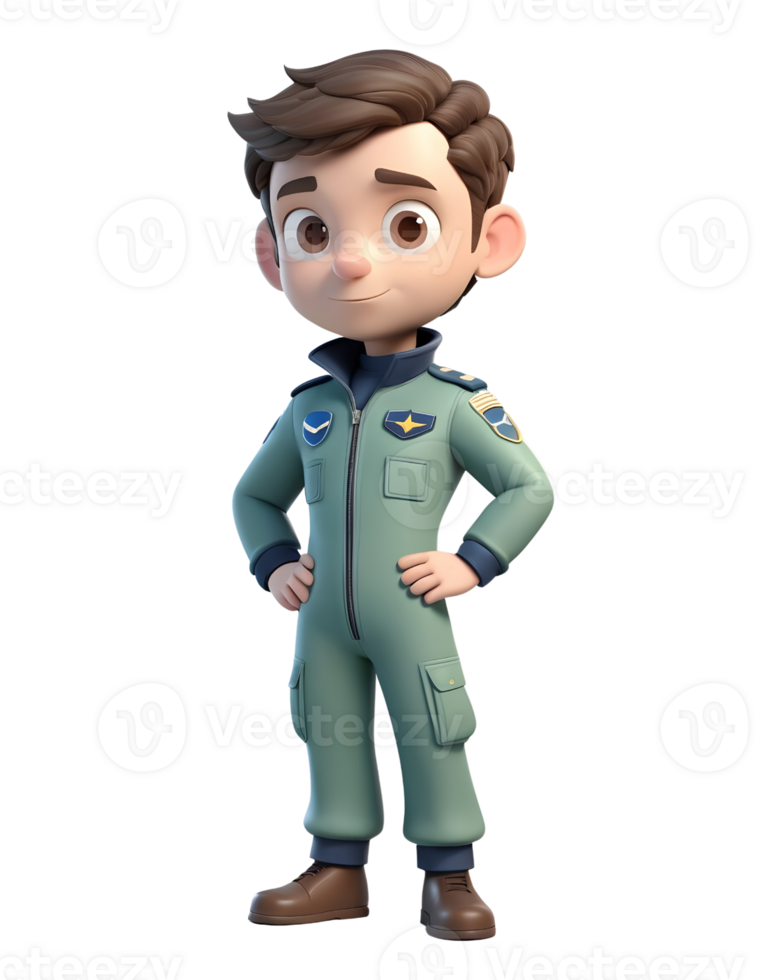 A cartoon character in an air force uniform png