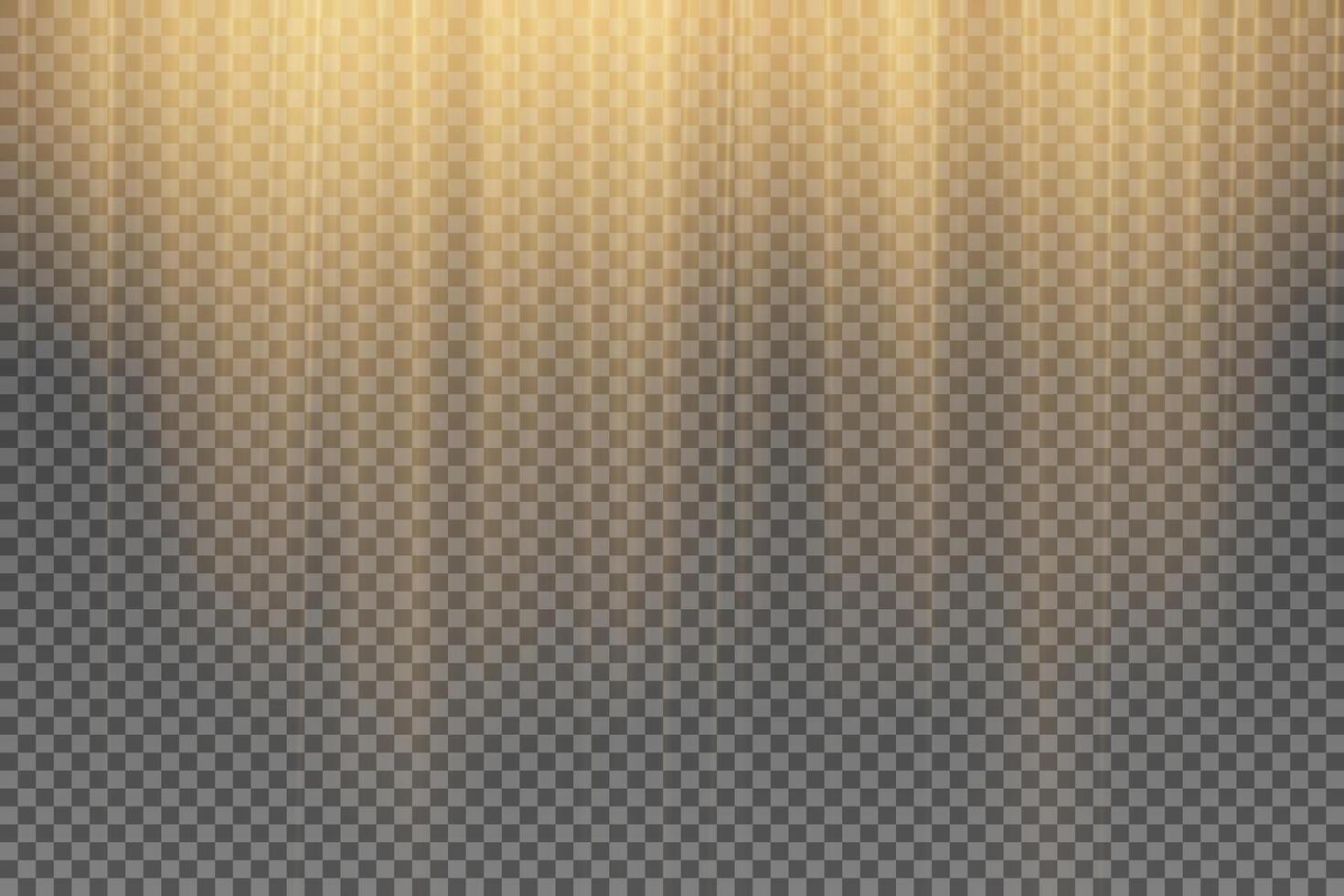 Light effect of lens flares. Yellow glowing light explodes on a transparent background vector