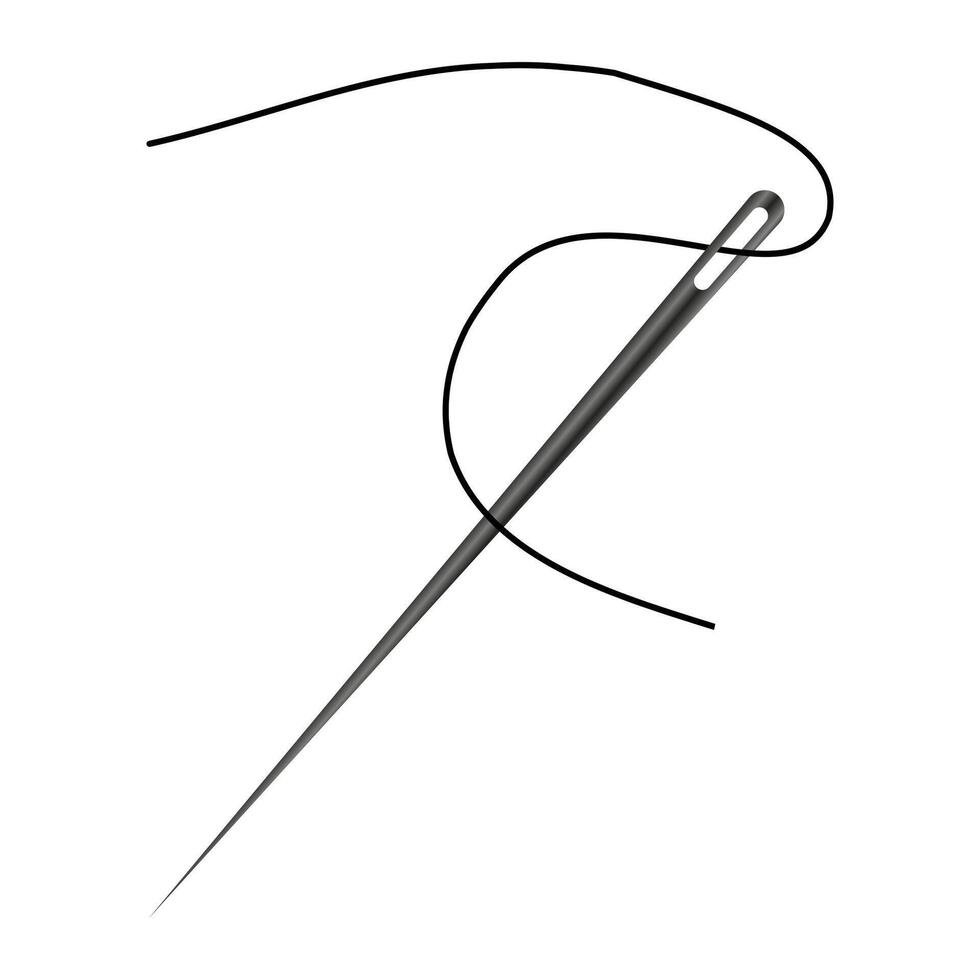 Needle and thread icon. Realistic illustration of needle and thread icon for web design vector