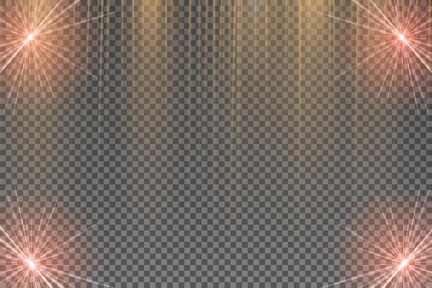 Light flare special effect with rays of light and magic sparkles. Glow transparent light effect set, explosion, glitter, spark, sun flash. vector