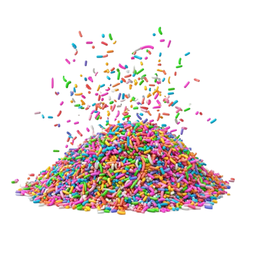Pile of Colorful Sprinkles on Transparent Background. png