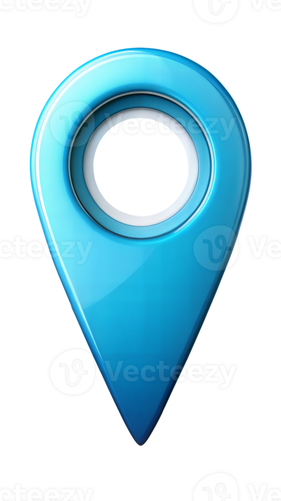 Bright red map pin marker symbolizing geolocation, isolated on transparent background png