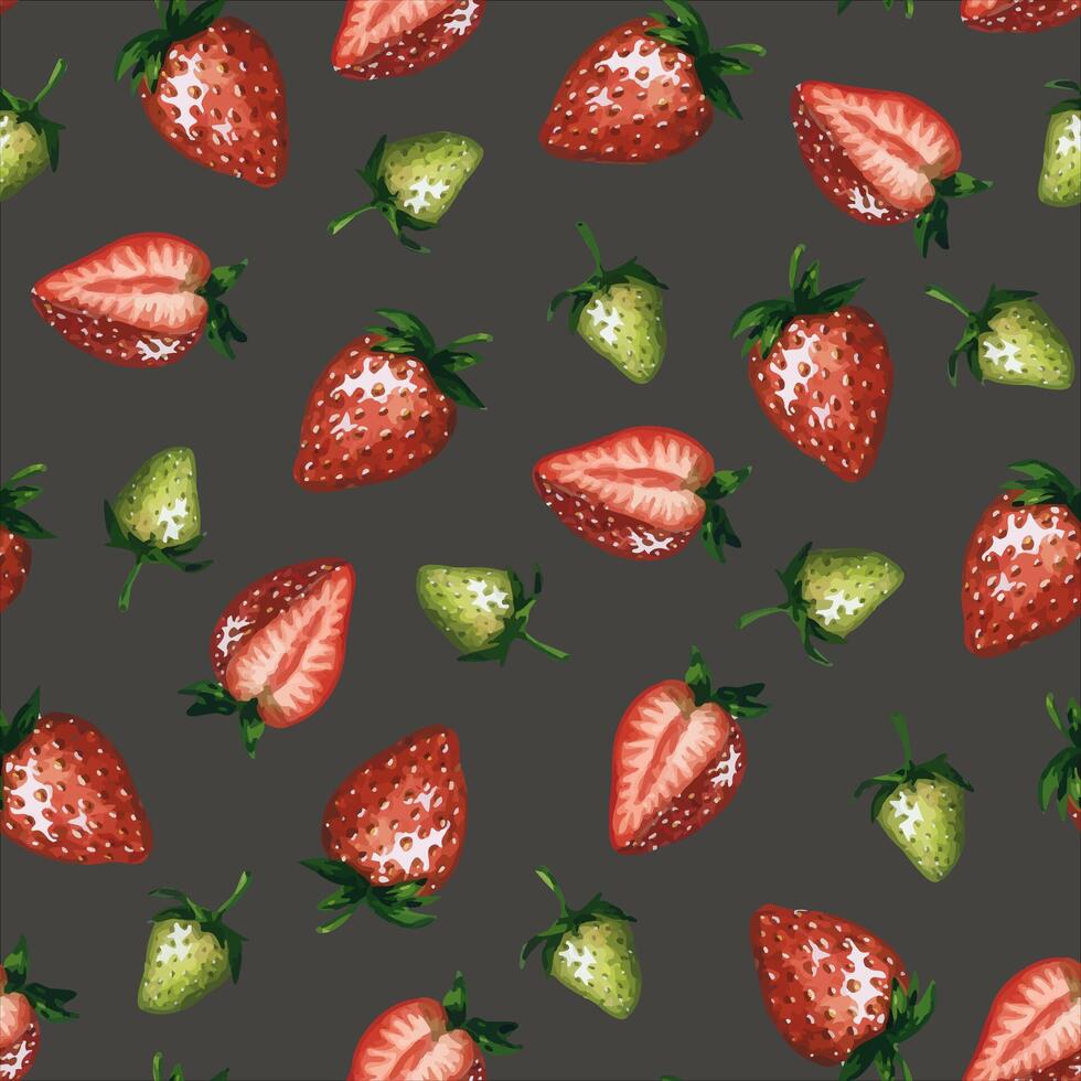 Strawberries Pattern 3 vector