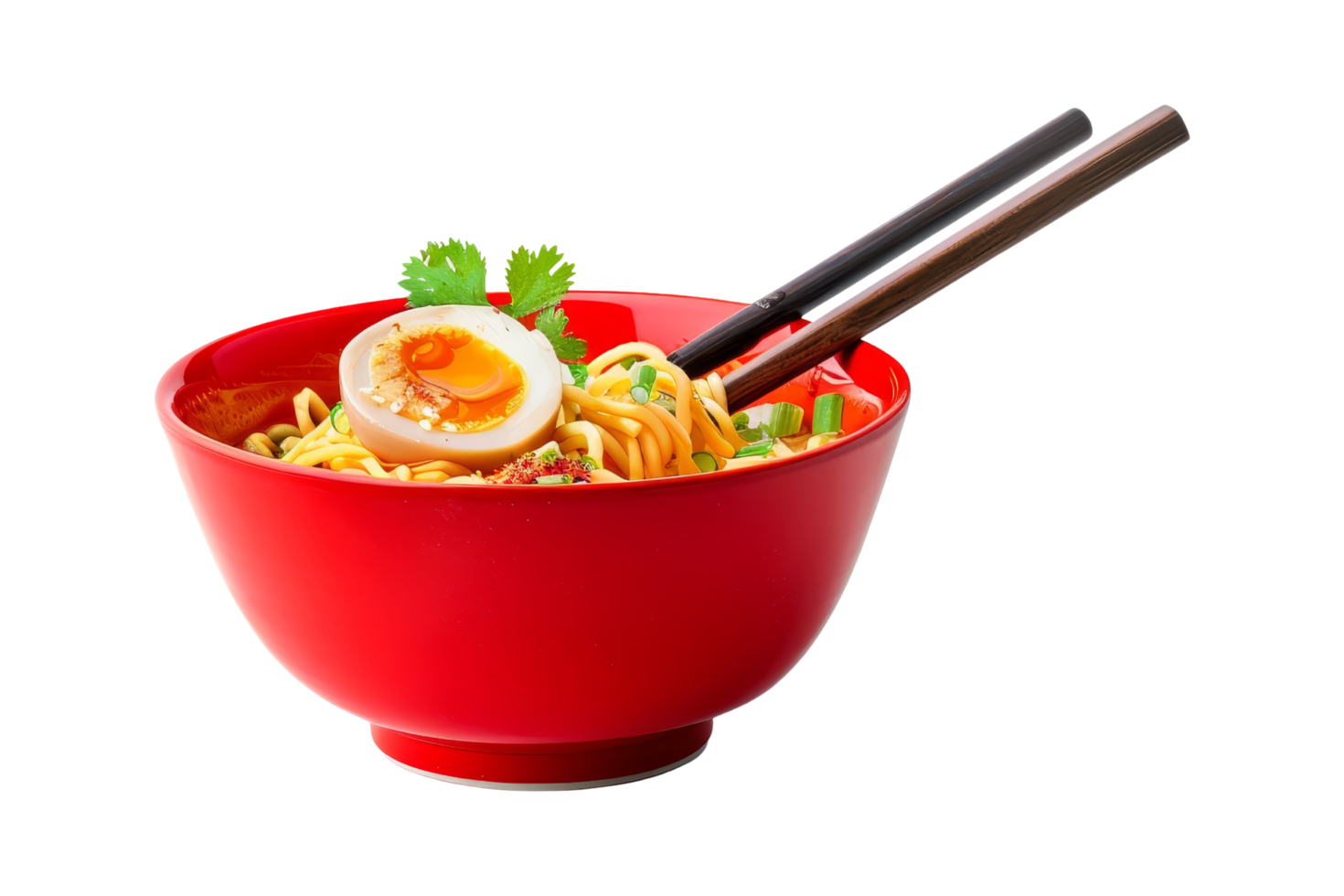 Ramen Bowl with Soft Boiled Egg png