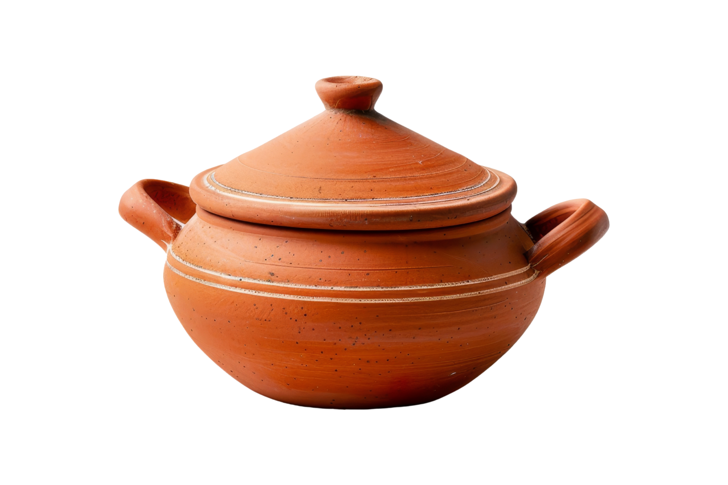 Clay Pot with Lid Isolated png