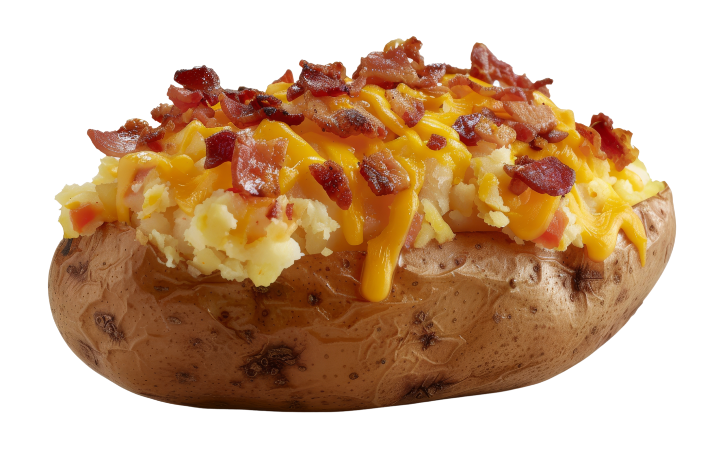 Baked Potato Topped with Bacon and Cheese png