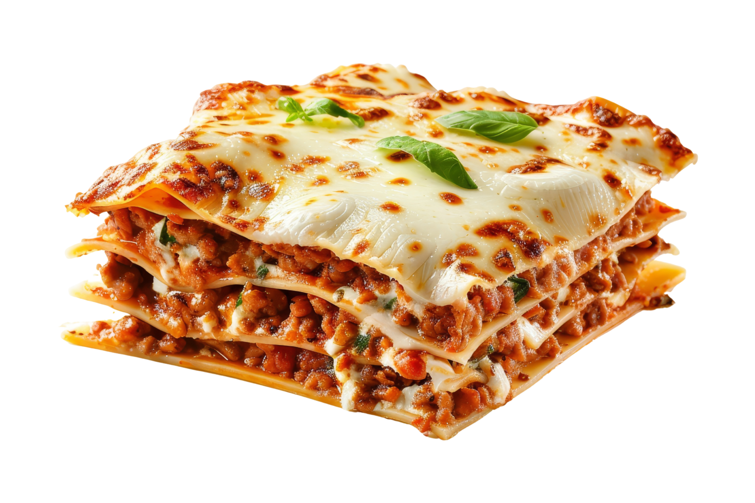 Close Up of a Delicious Lasagna with Melted Cheese png