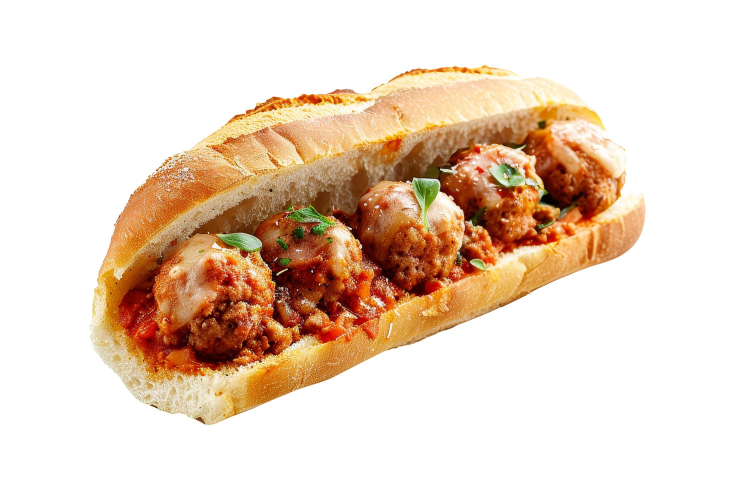 Meatball Sub with Marinara Sauce png