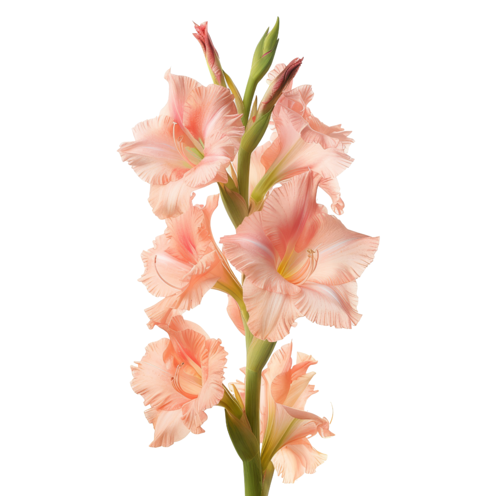 Peach Gladiolus Flower Isolated png