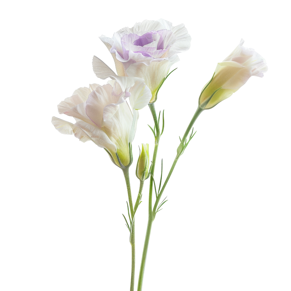 White Lisianthus Flowers Isolated png
