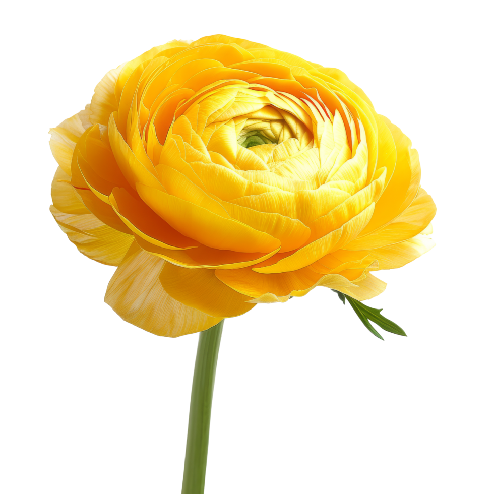 Single Yellow Ranunculus Flower Isolated png