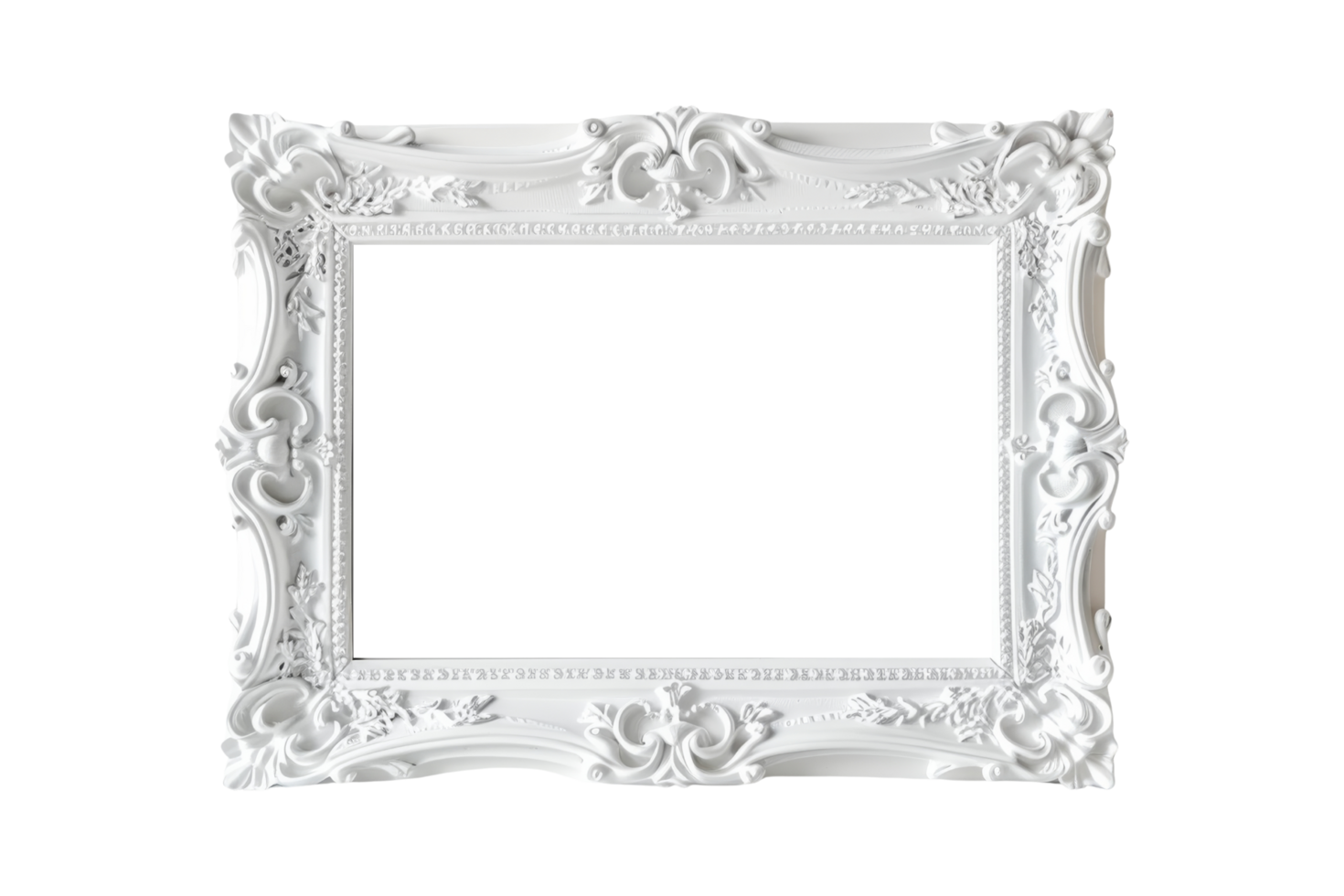 White Ornate Frame Isolated png