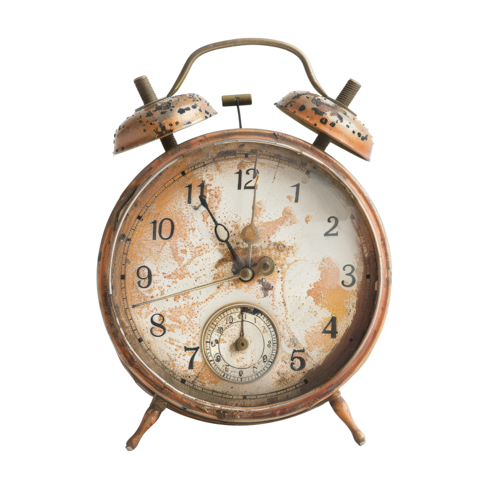 Vintage Rusty Alarm Clock png