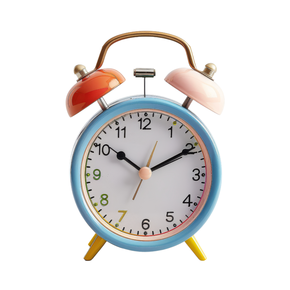 Colorful Retro Alarm Clock png