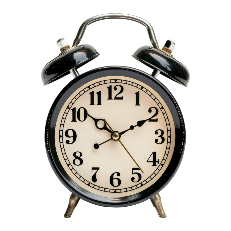 Black Alarm Clock with White Face png
