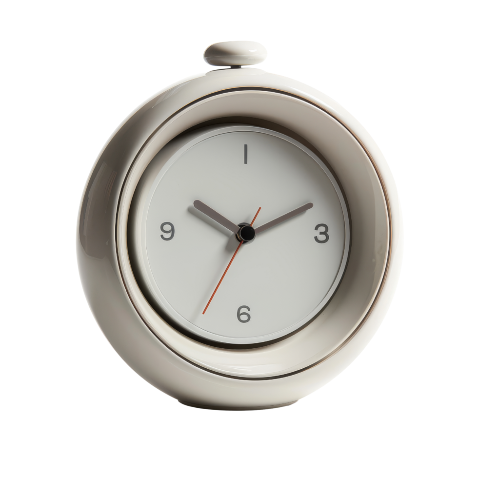 White Ceramic Alarm Clock png