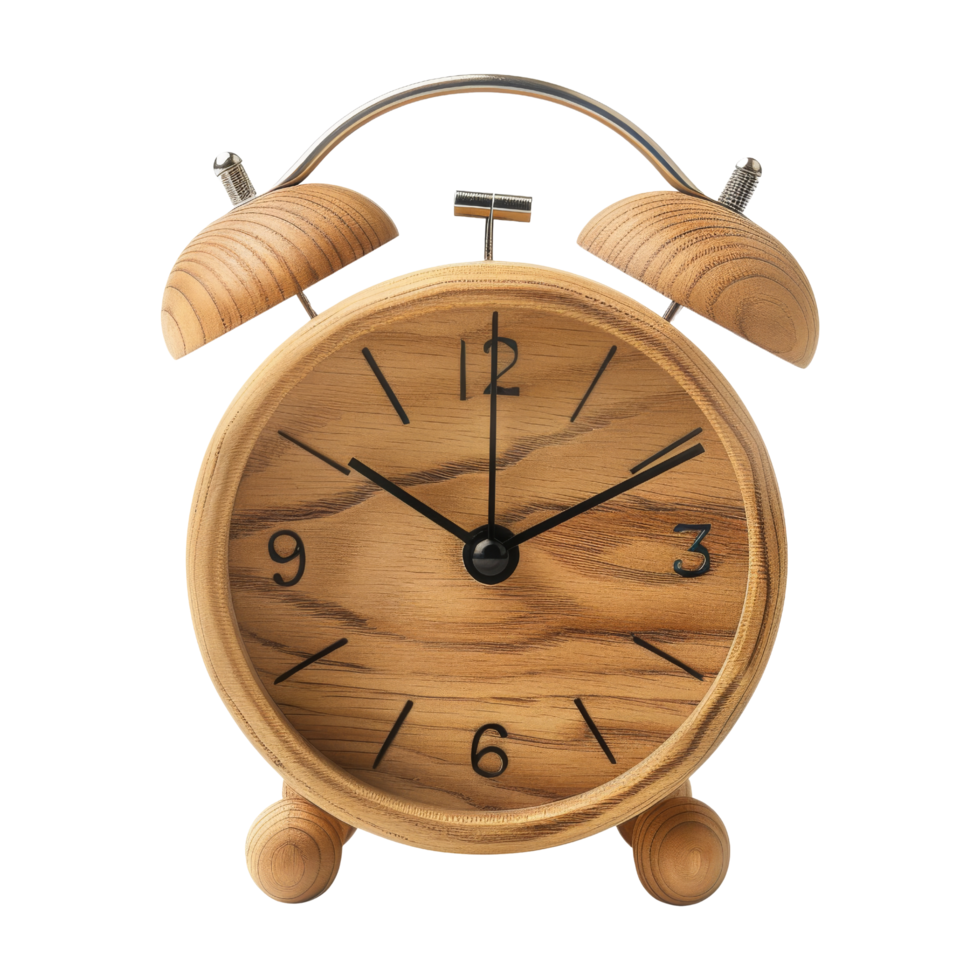 Wooden Alarm Clock Isolated png