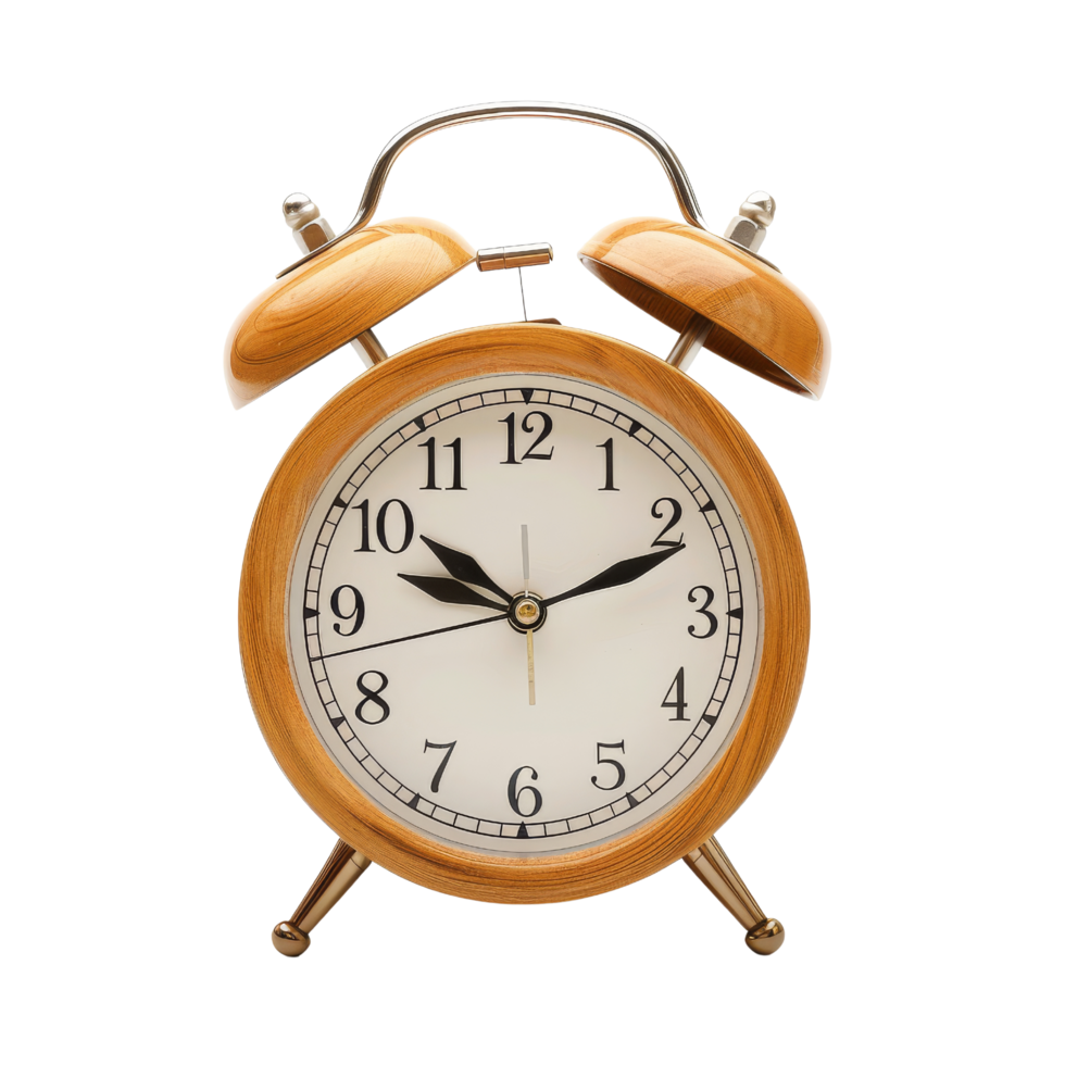 clásico de madera alarma reloj aislado png