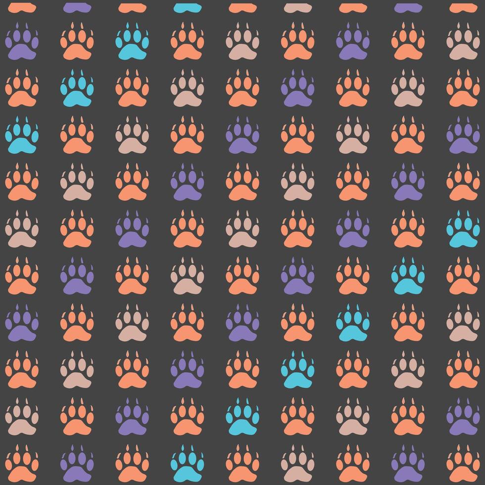 cat foot print pattern . vector
