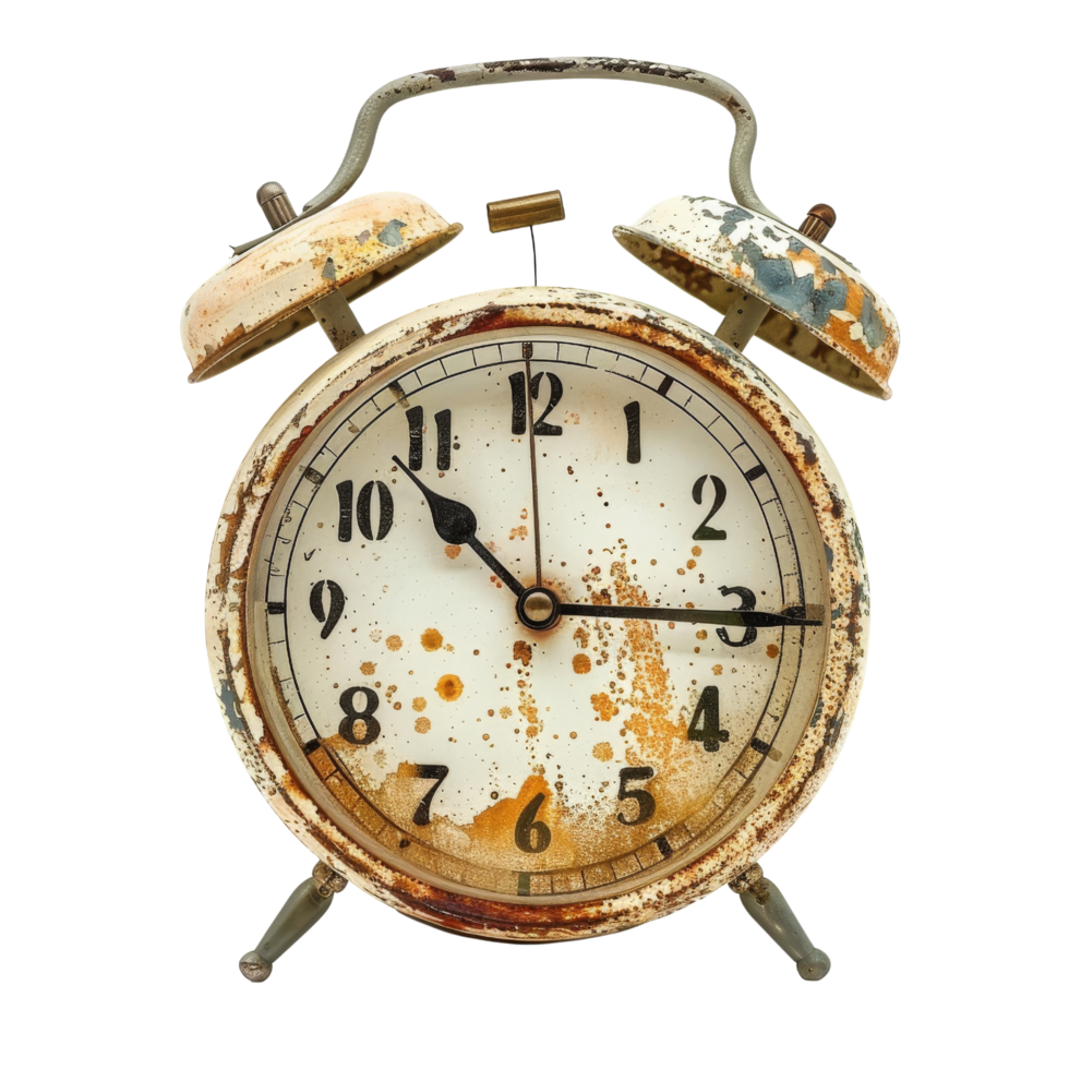 Rusty Vintage Alarm Clock png