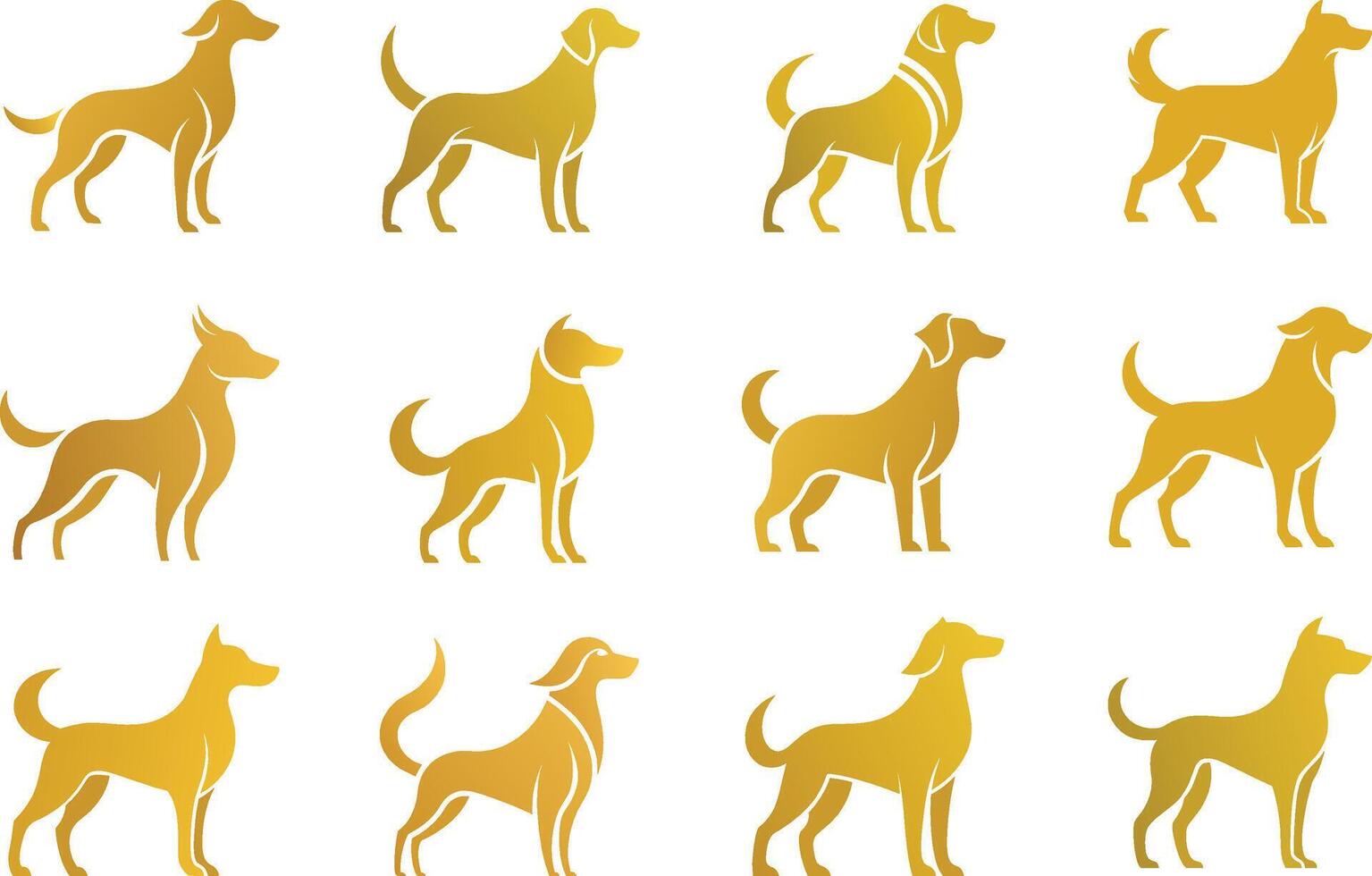 Golden dog logo illustration vector