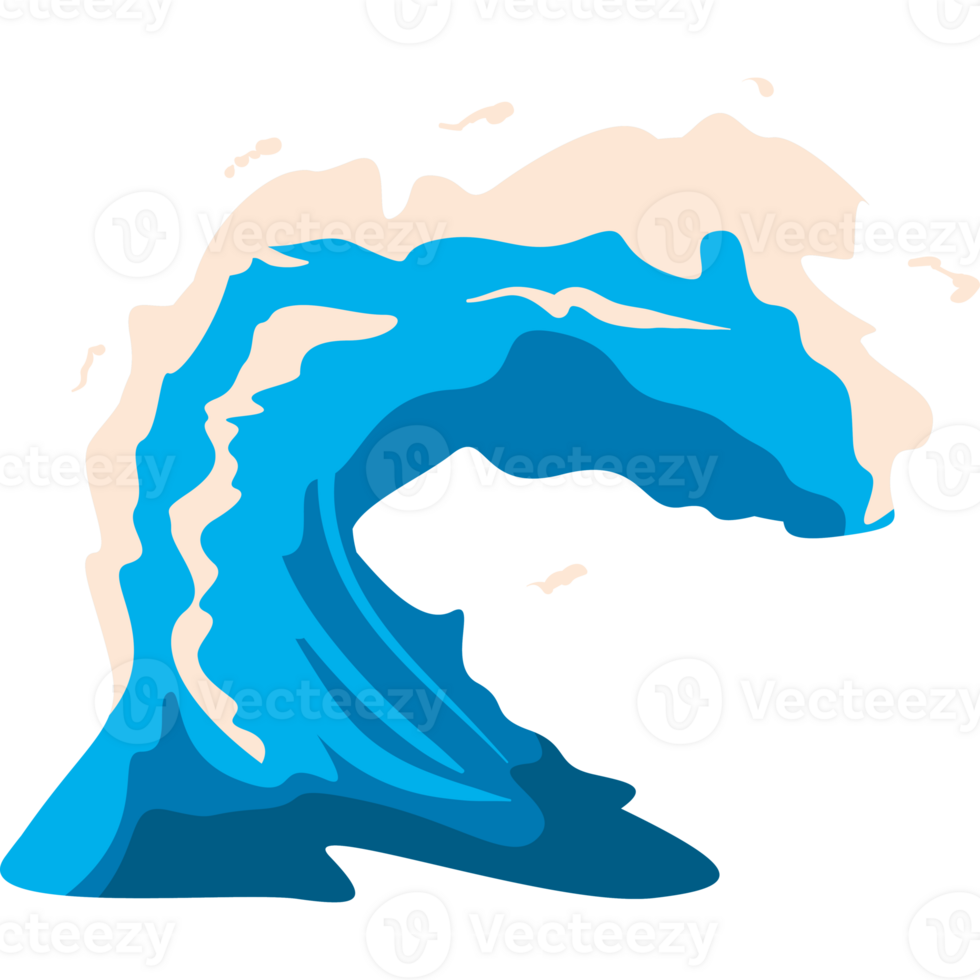 A cartoon wave crashing into the ocean png