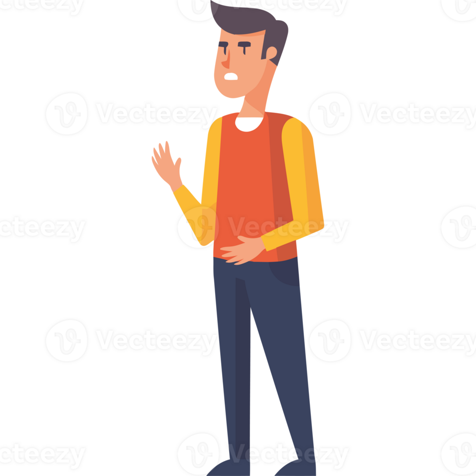 A man is standing with his hands out and talking png