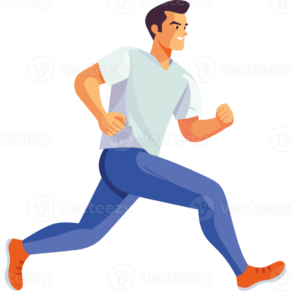 A man is running in a cartoon style png