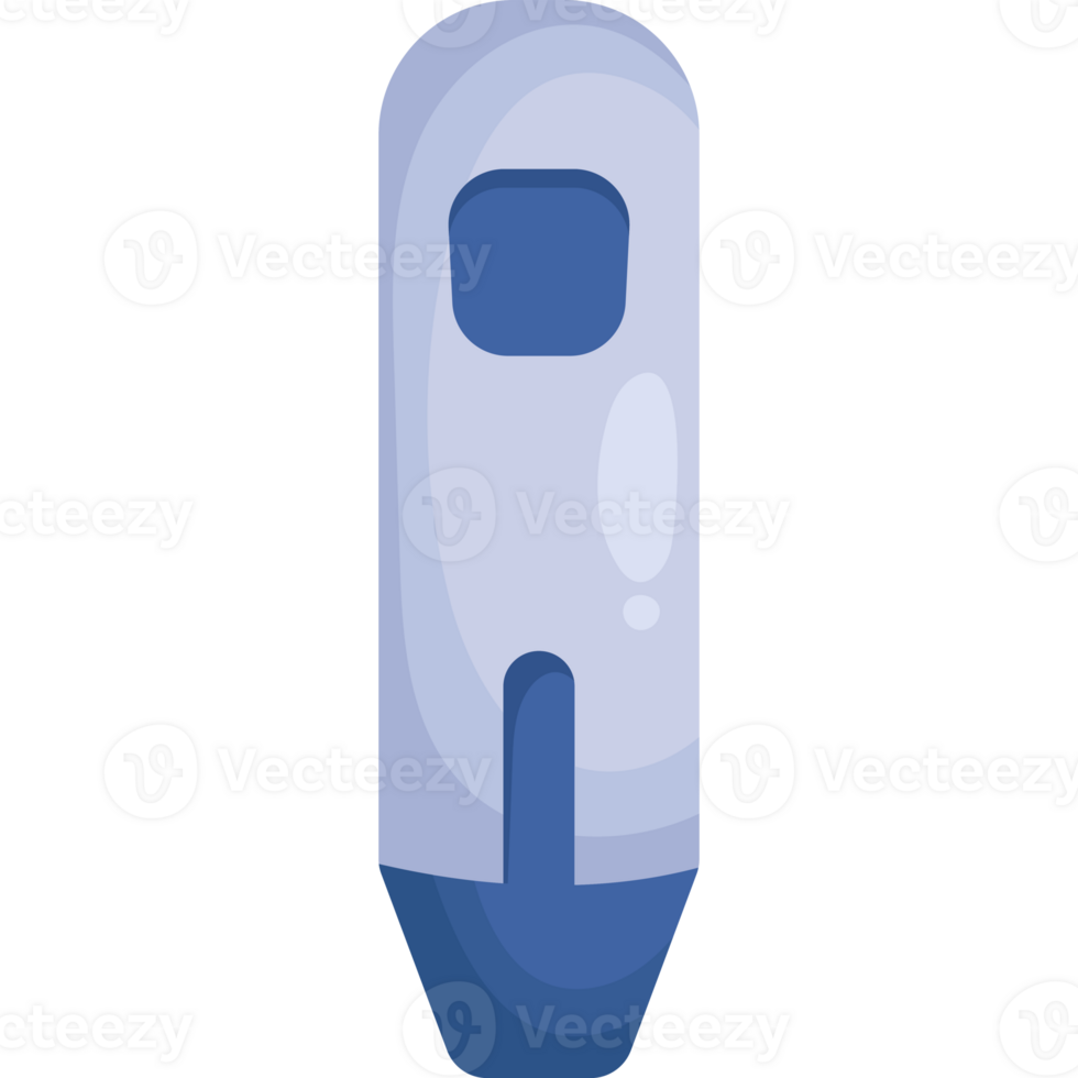 A blue and white pen with a blue handle png