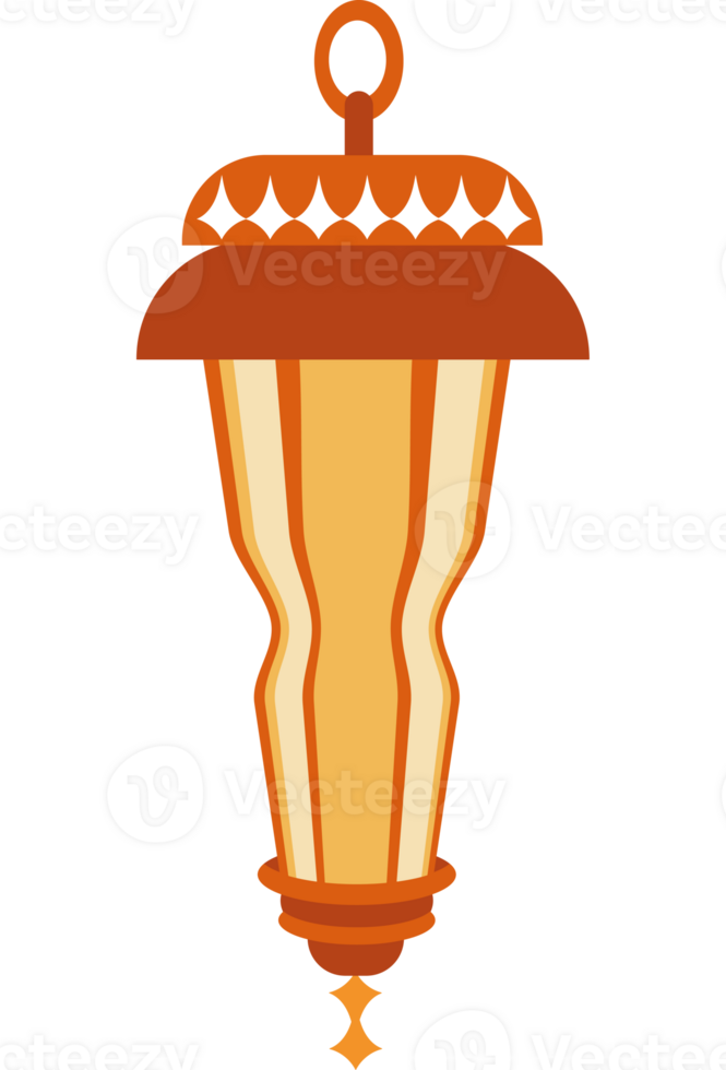 An orange lamp with a gold and brown design png