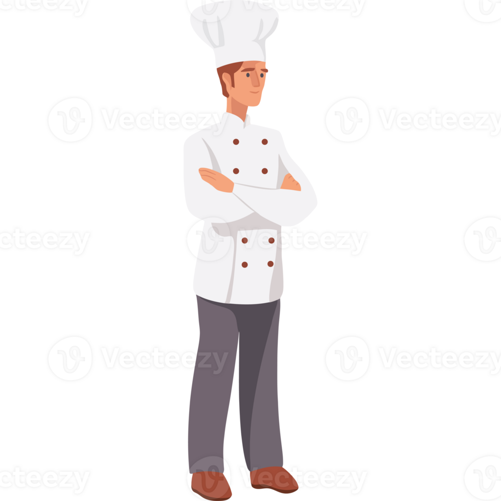 A cartoon chef standing with his arms crossed png