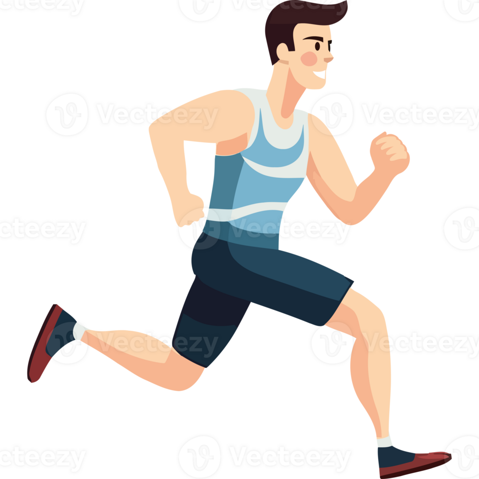 A man is running in a cartoon style png