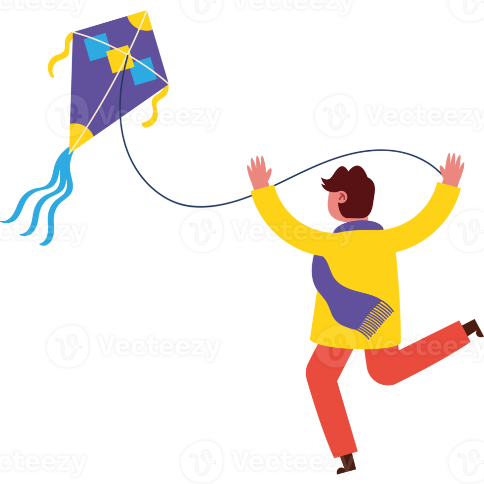 A man is flying a kite png