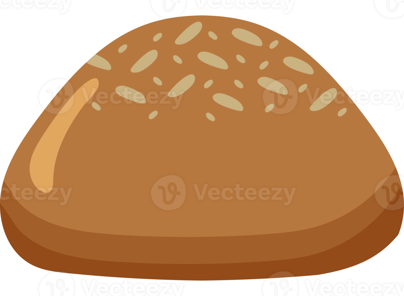 A brown bread with seeds on it png